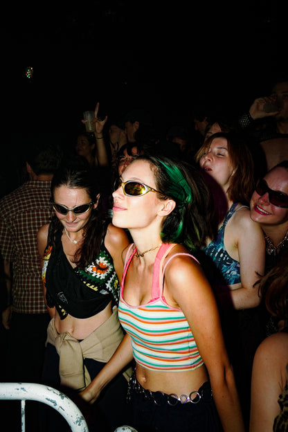 Grey & Yellow 2much Speed Glasses | Techno Party Accessory