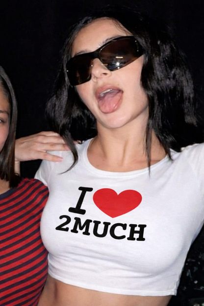 Crop-top I Love 2much | Merch Officiel